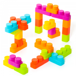 Cubeta blocks y puzzles blandos 15 pcs