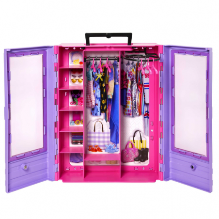 Barbie fashionista armario portatil con muñeca